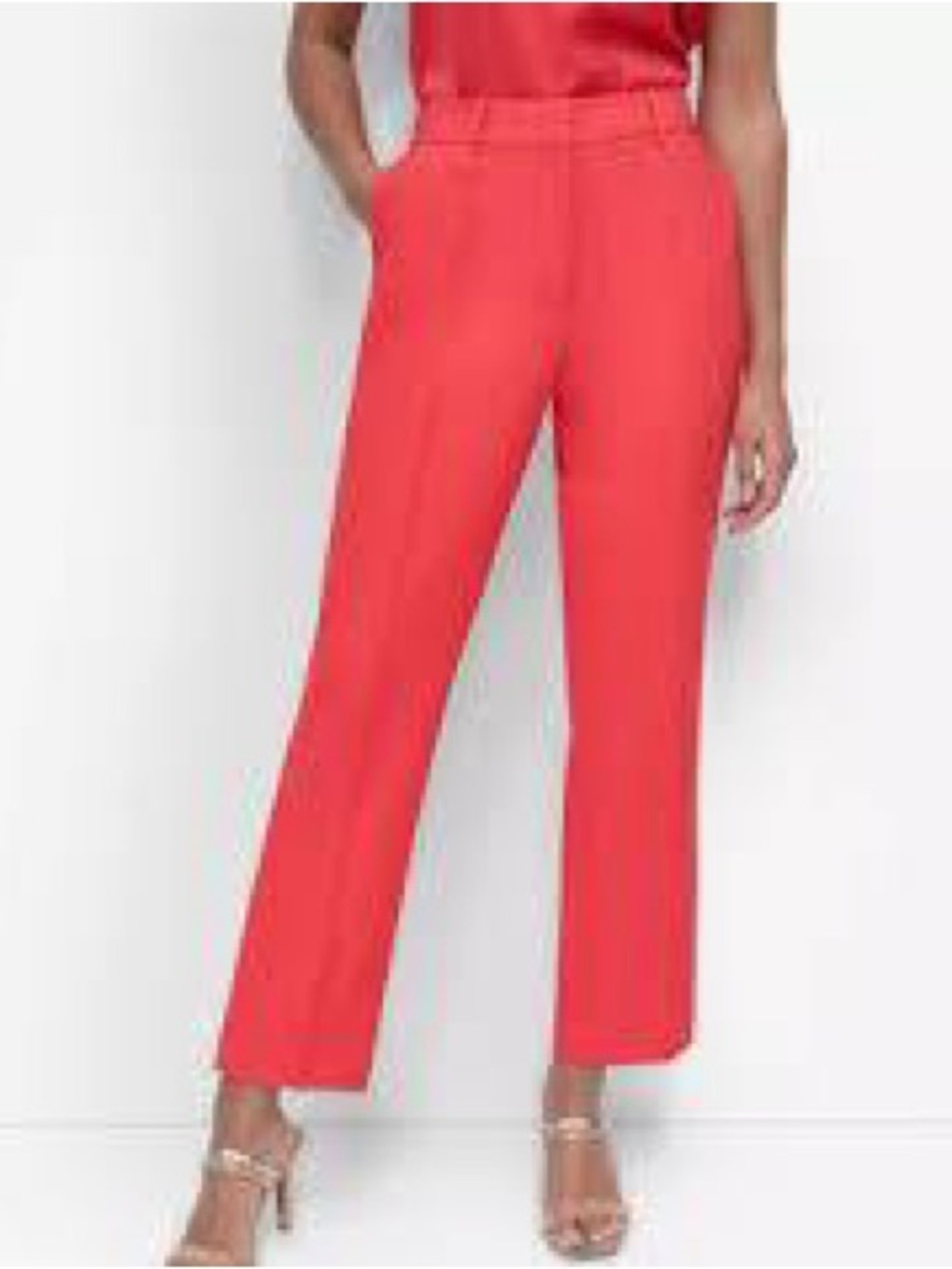L’AGENCE. Ultra High-rise Stovepipe Trouser. Coral. Size 10.
